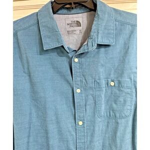 The North Face Shirt Mens XL Teal Long Sleeve Casual Cotton Outdoor Button Down